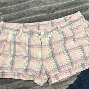 Maurices Pink and Blue Plaid Women's Shorts